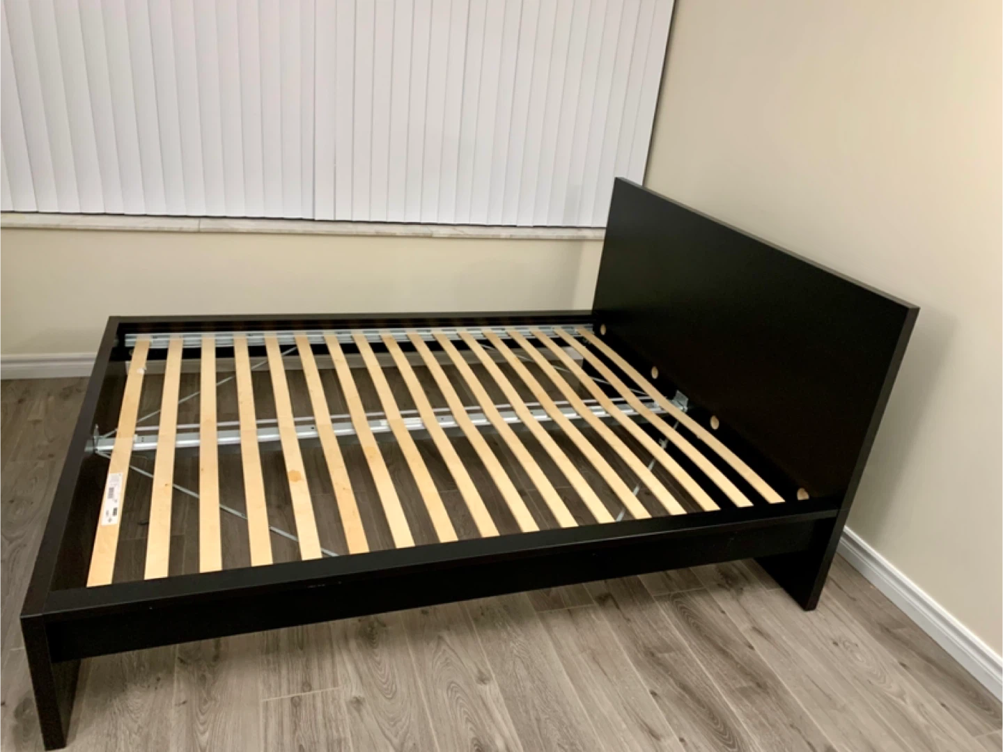 IKEA Black Queen Bed Frame with Slats - photo 3