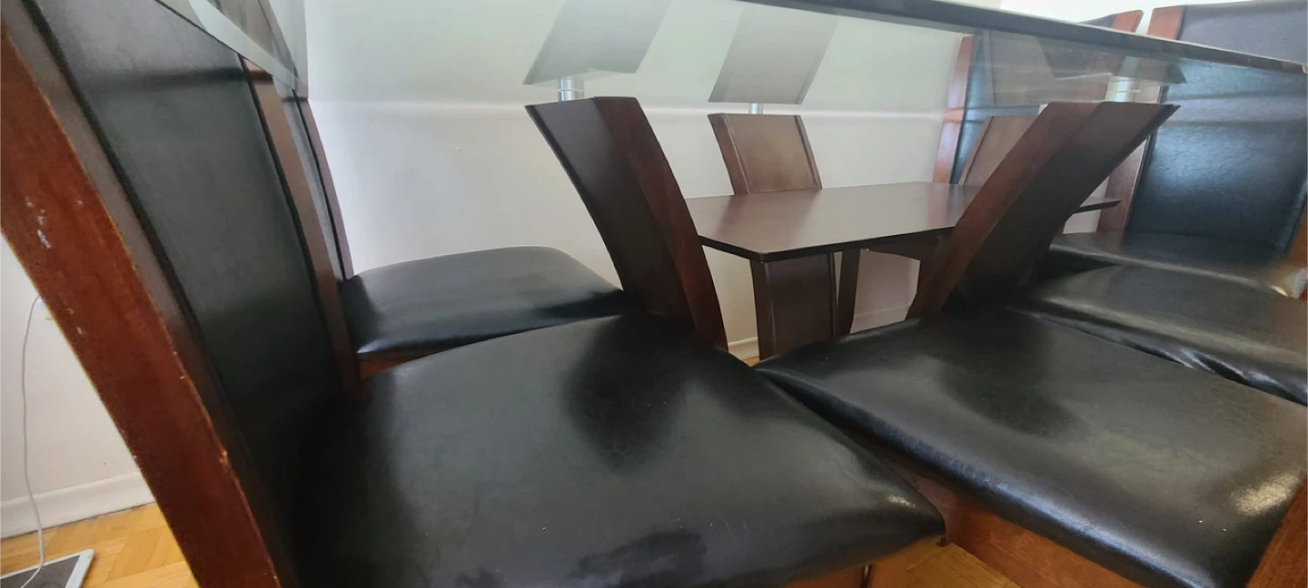 Glass Dining Table Set with 4 Chairs