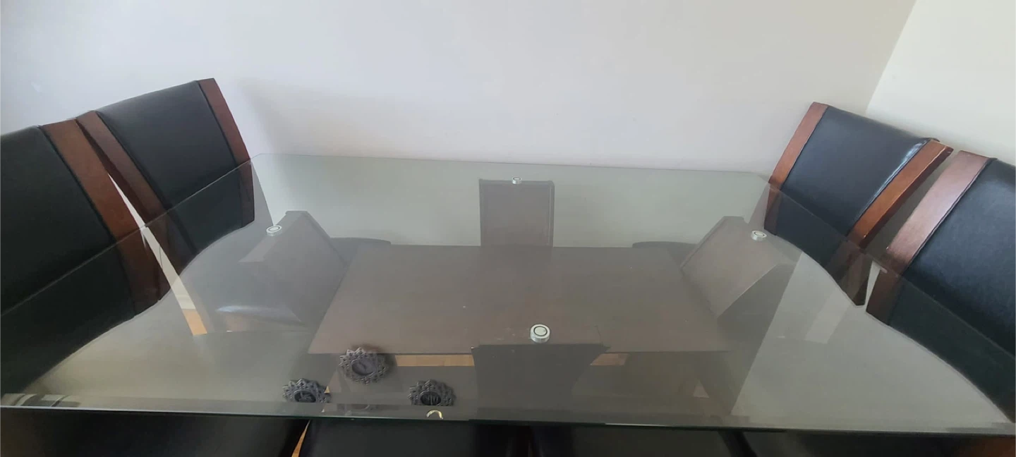 Glass Dining Table Set with 4 Chairs - photo 2