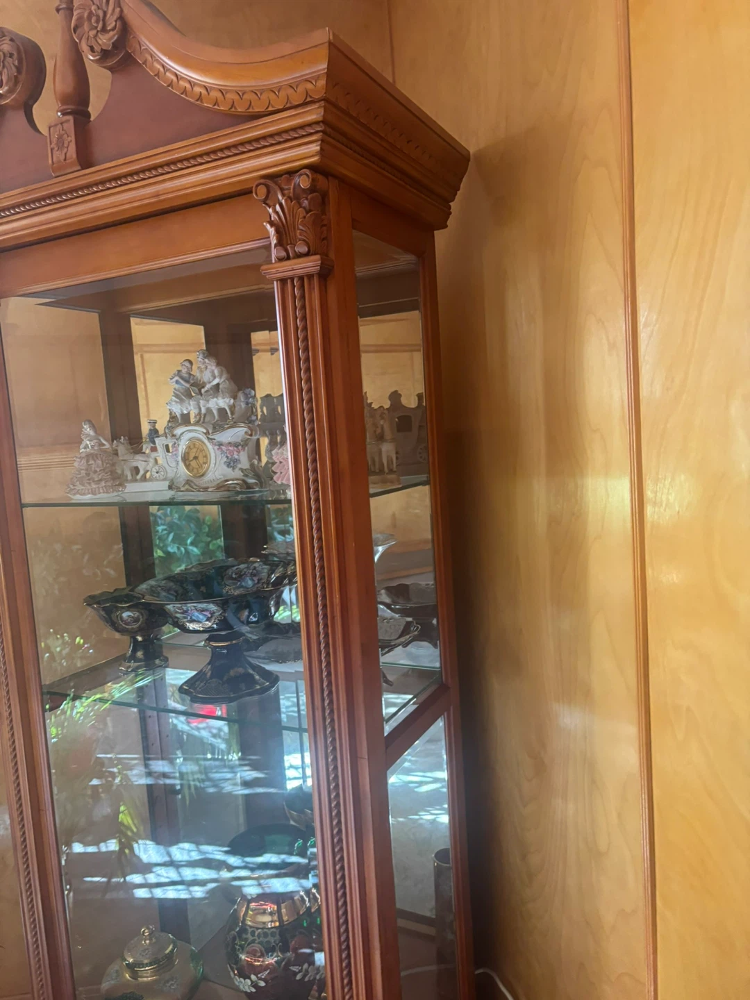 Wooden Display Cabinet with Glass Doors