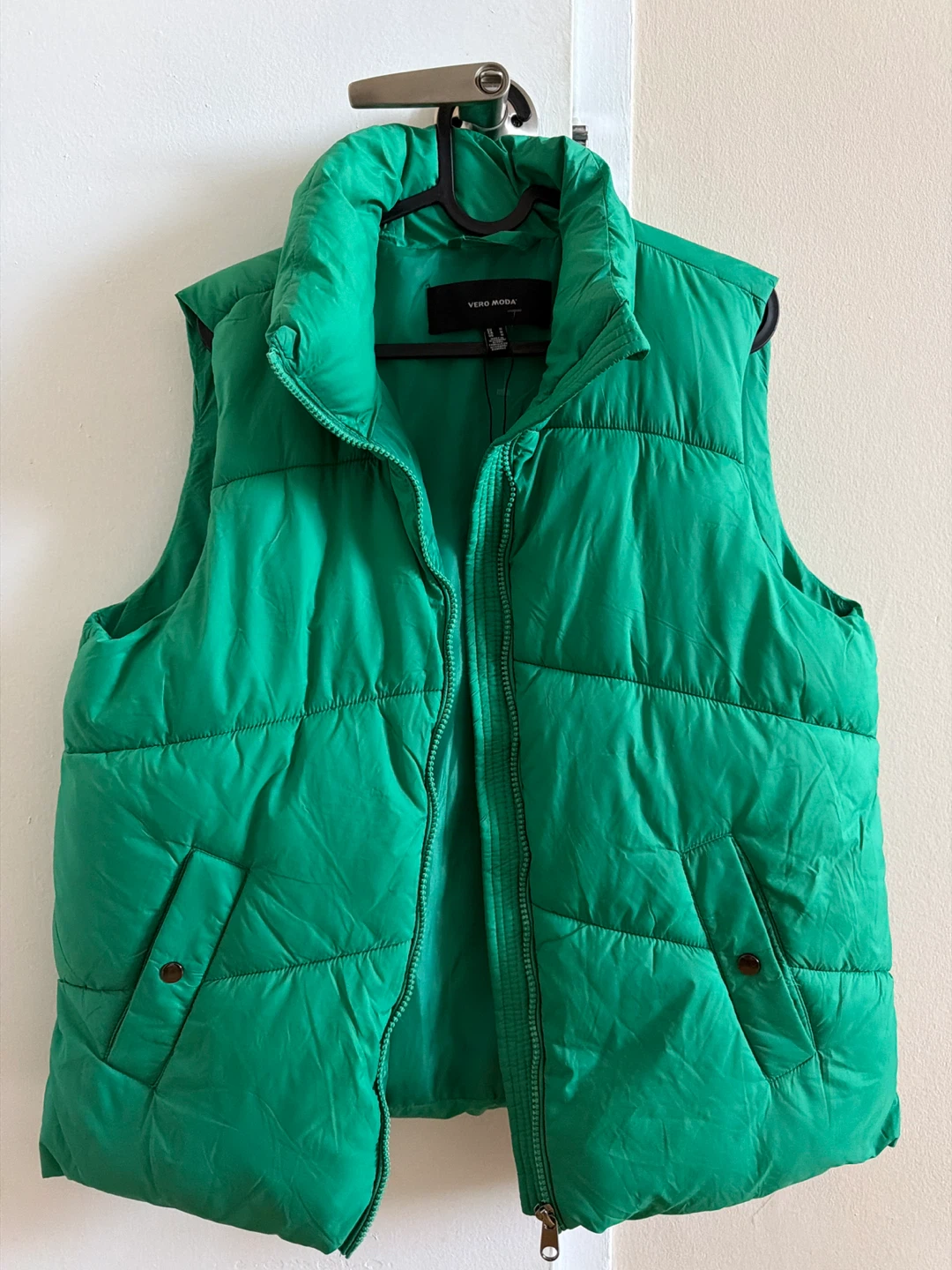 Vero Moda Green Puffer Vest - Medium