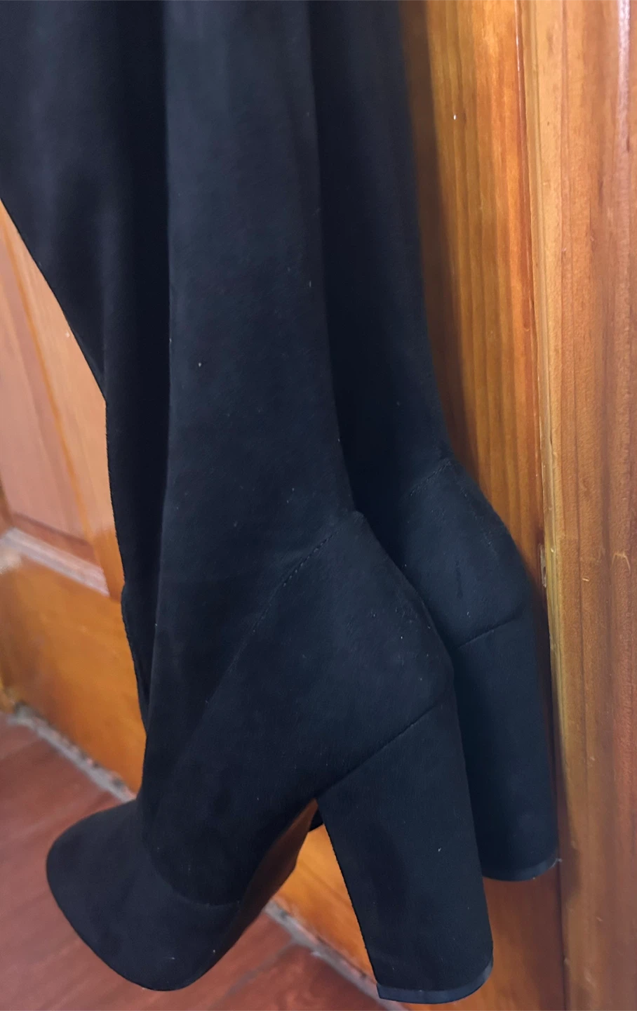 Black Suede Over-the-Knee Boots  size 7 - photo 2