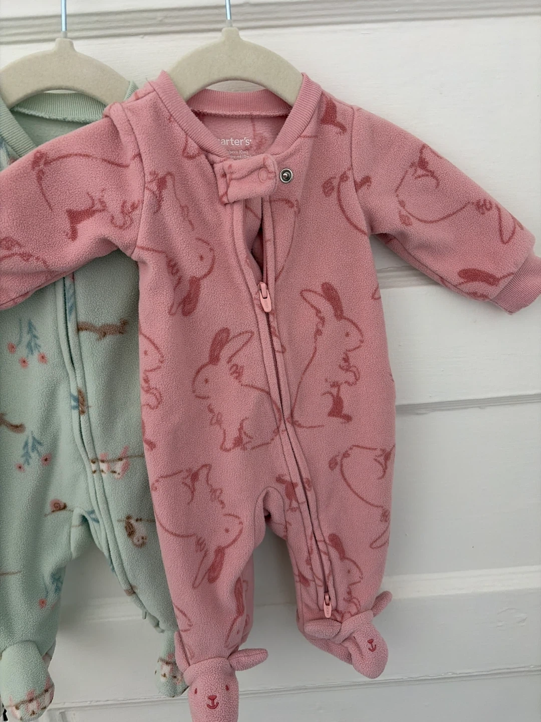 Newborn Fleece Footed Sleepers - Set of 4 - photo 4