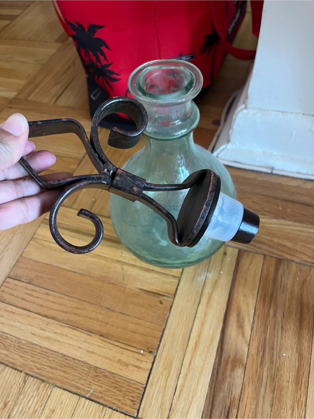 Decorative Glass Bottle with Ornate Stopper - photo 2