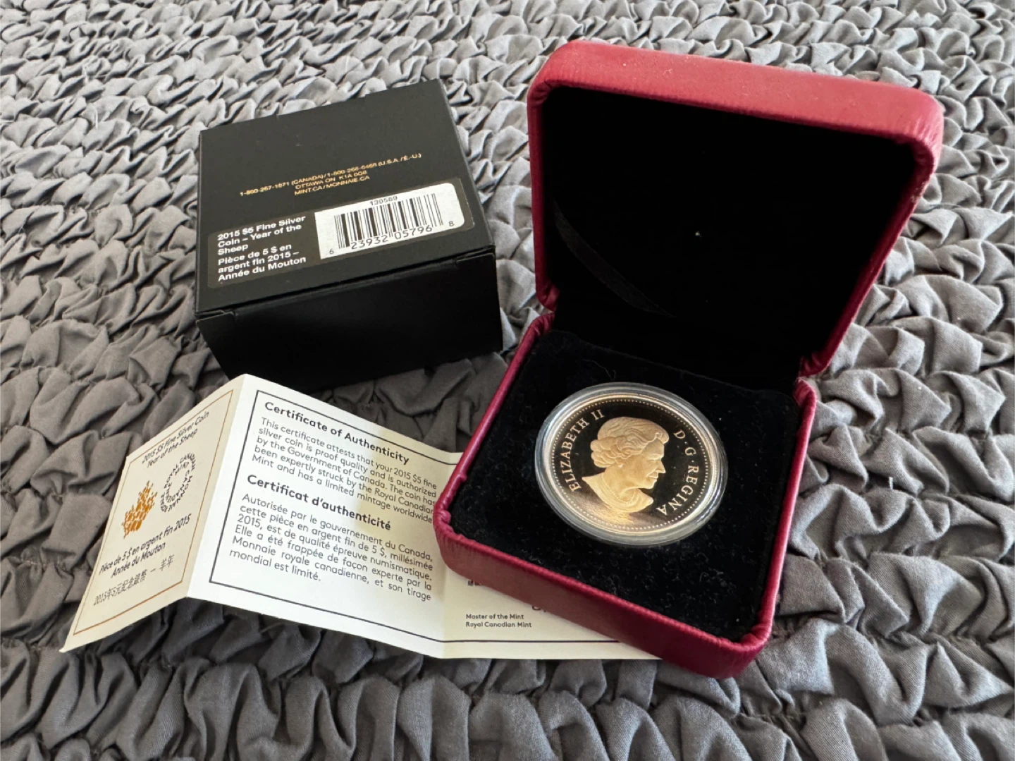 2015 $5 Fine Silver Coin - Year of the Sheep - photo 2