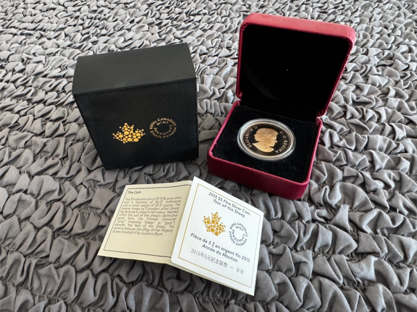 2015 $5 Fine Silver Coin - Year of the Sheep