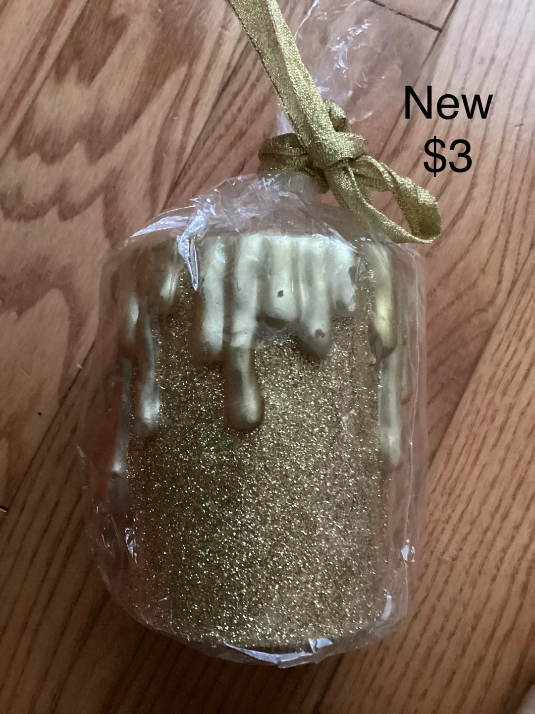 Gold Glitter Candle Decoration