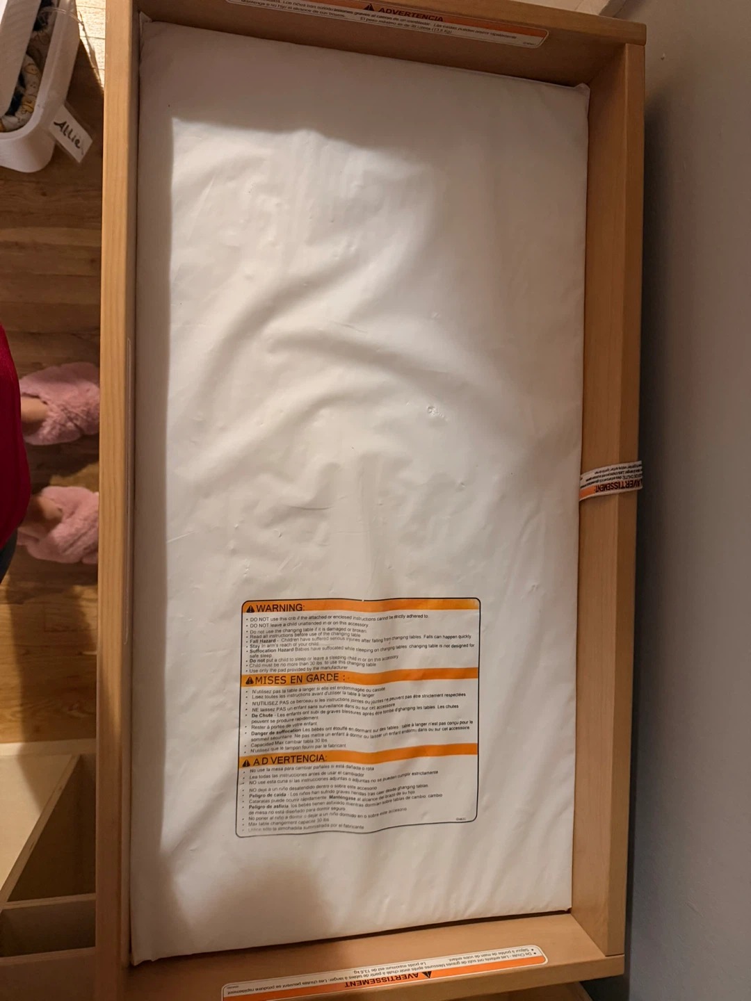 Wooden Baby Changing Table Station with Shelves - photo 3