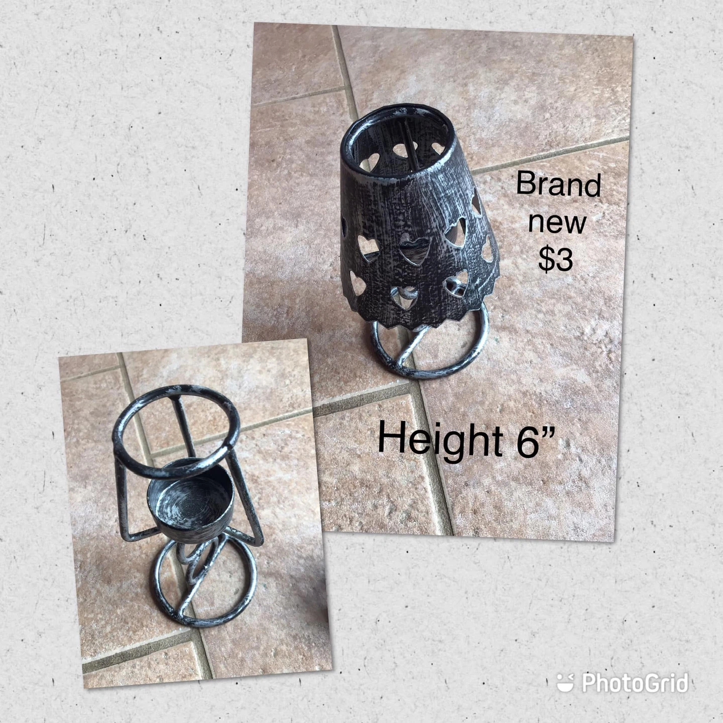 Metal Tealight Candle Holder - 6" Height