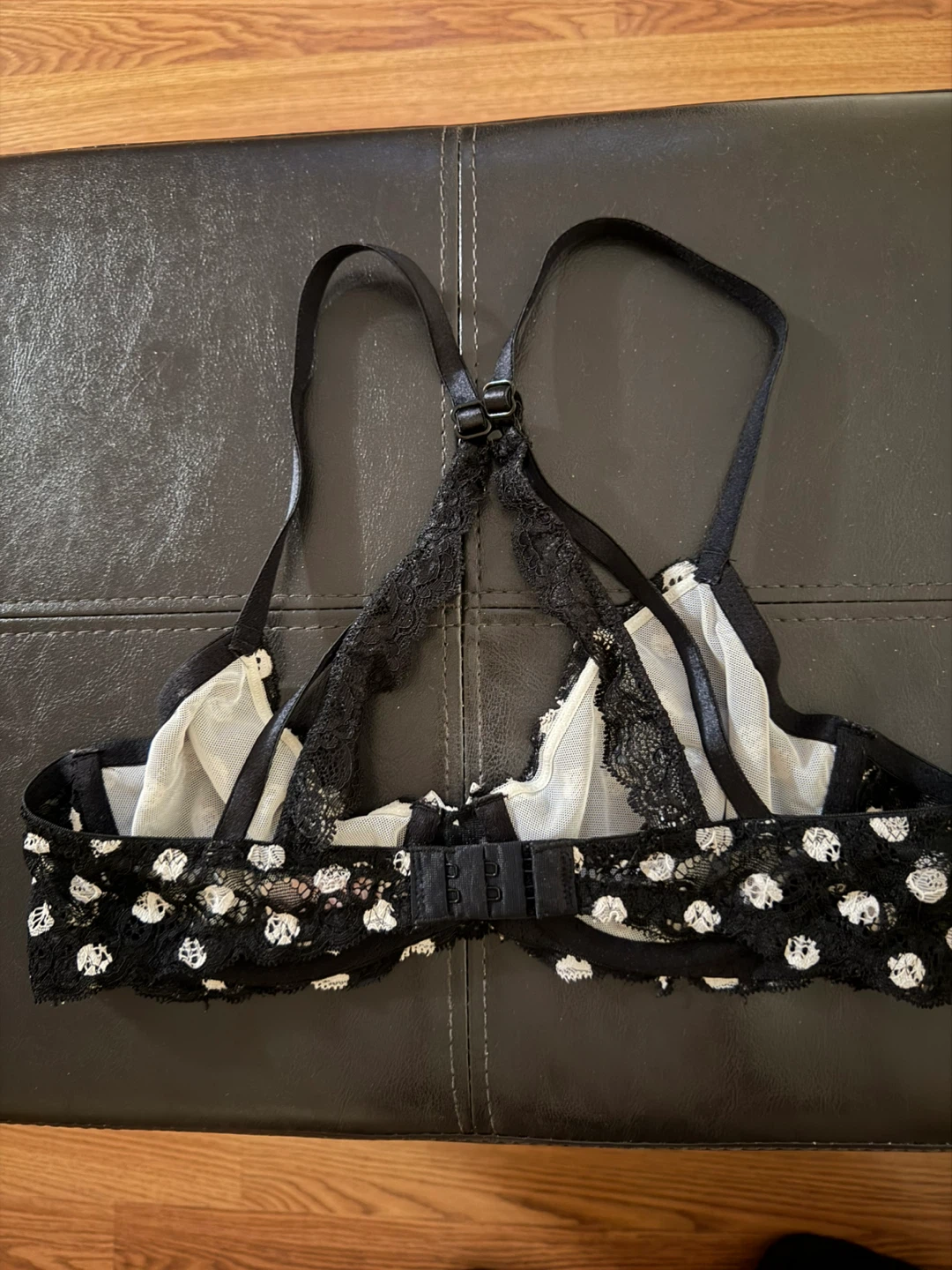 Black & White Polka Dot Lace Bra 🧡 - photo 2