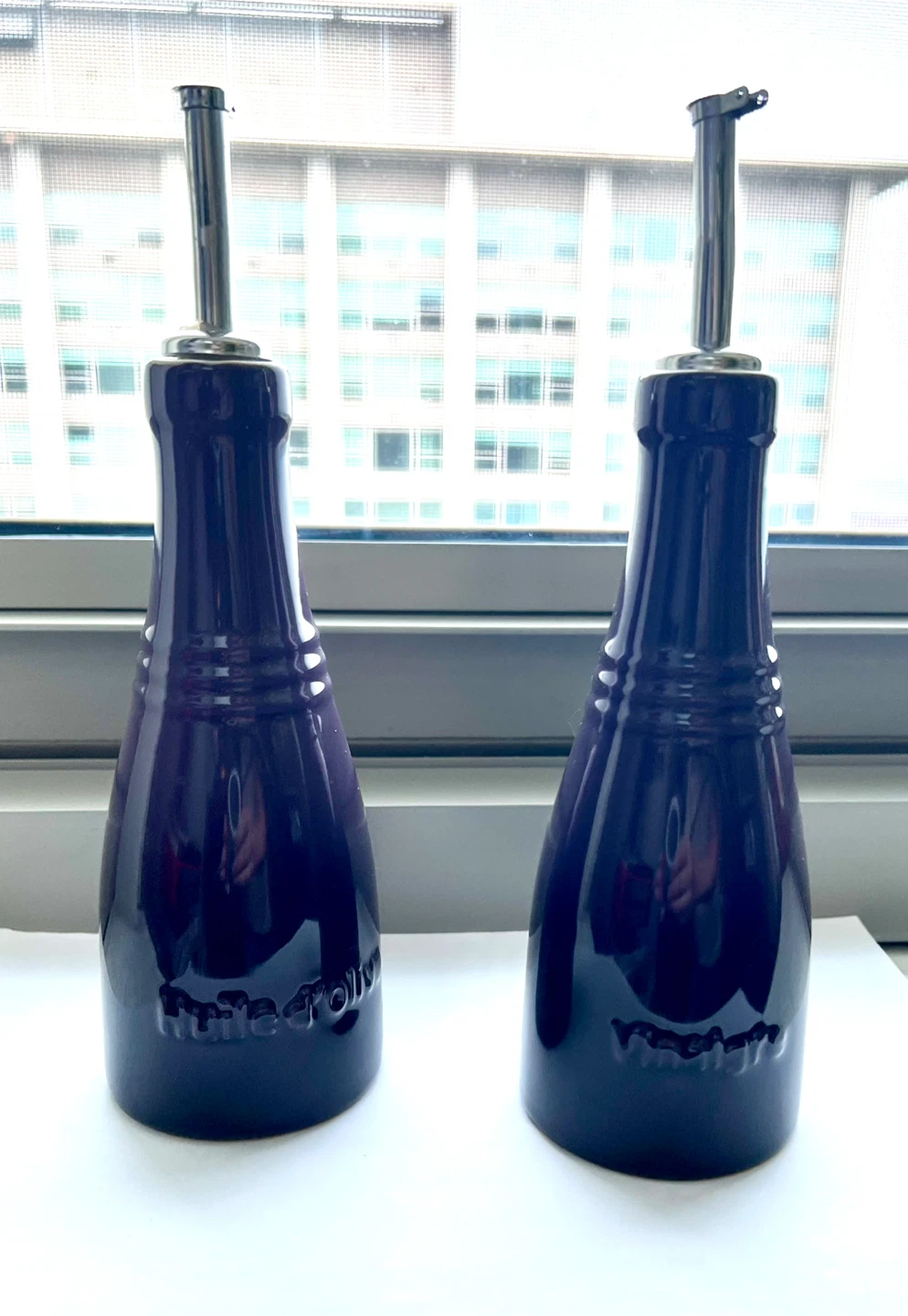 Set of 2 Le Creuset Oil & Vinegar Cruets - Deep Purple