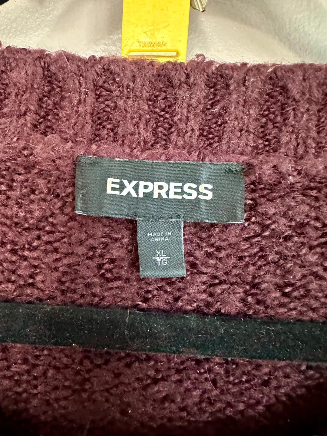 Express Burgundy Textured Crewneck Sweater XL - photo 3