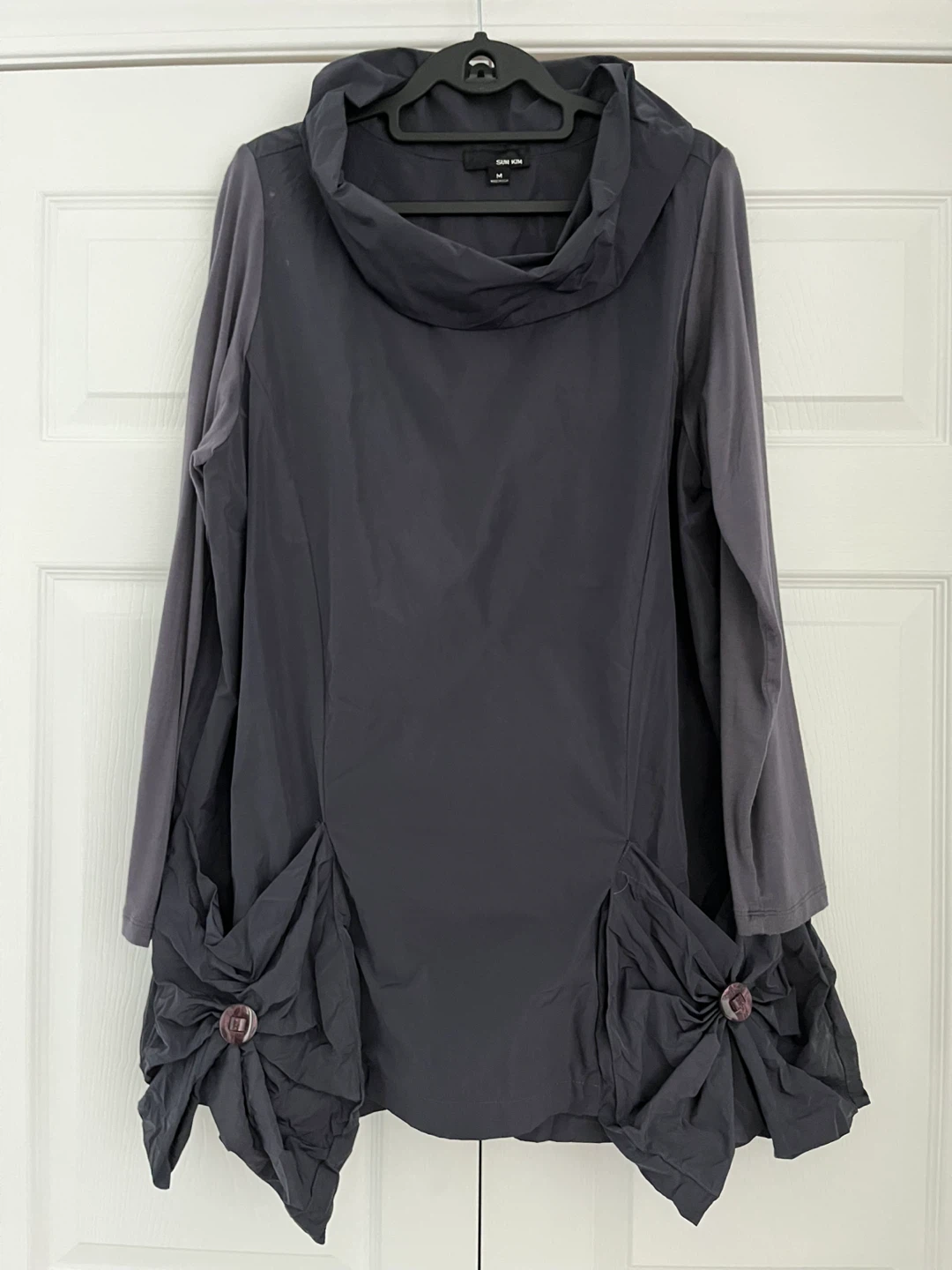 SUN KIM Women's Grey Tunic Top Size M