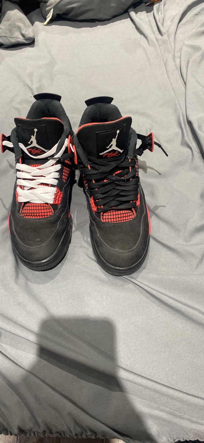 Air Jordan 4 Retro Black Red Mens Size 10