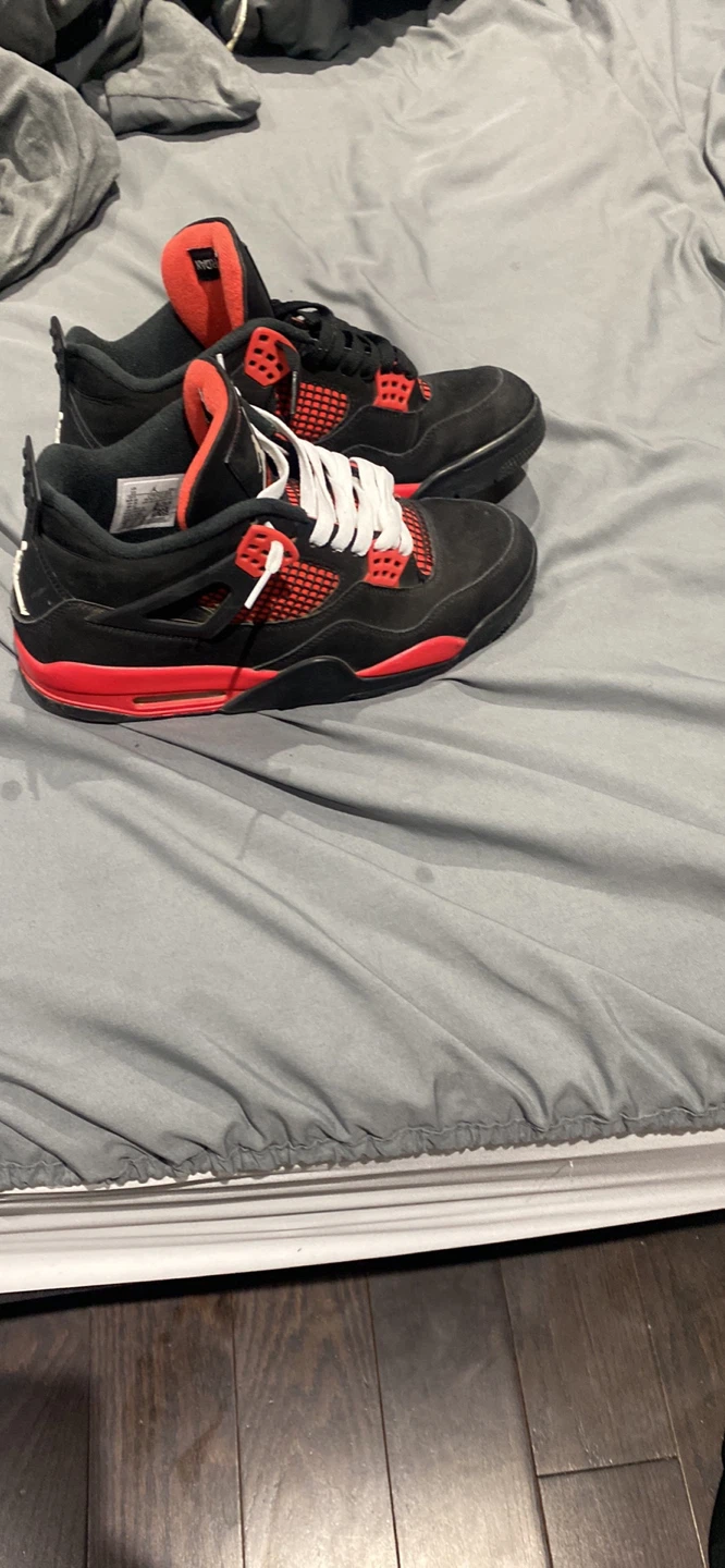 Air Jordan 4 Retro Black Red Mens Size 10 - photo 3