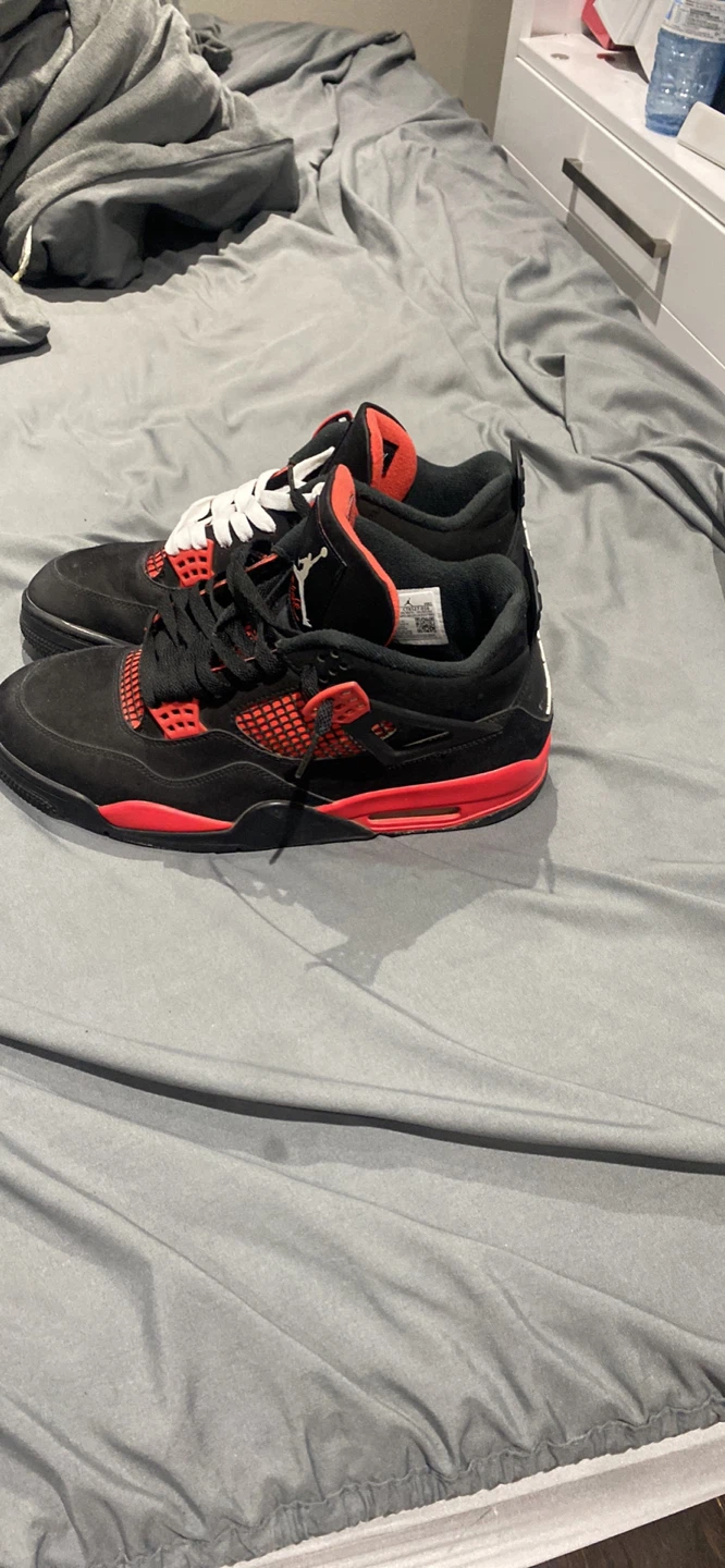 Air Jordan 4 Retro Black Red Mens Size 10 - photo 2