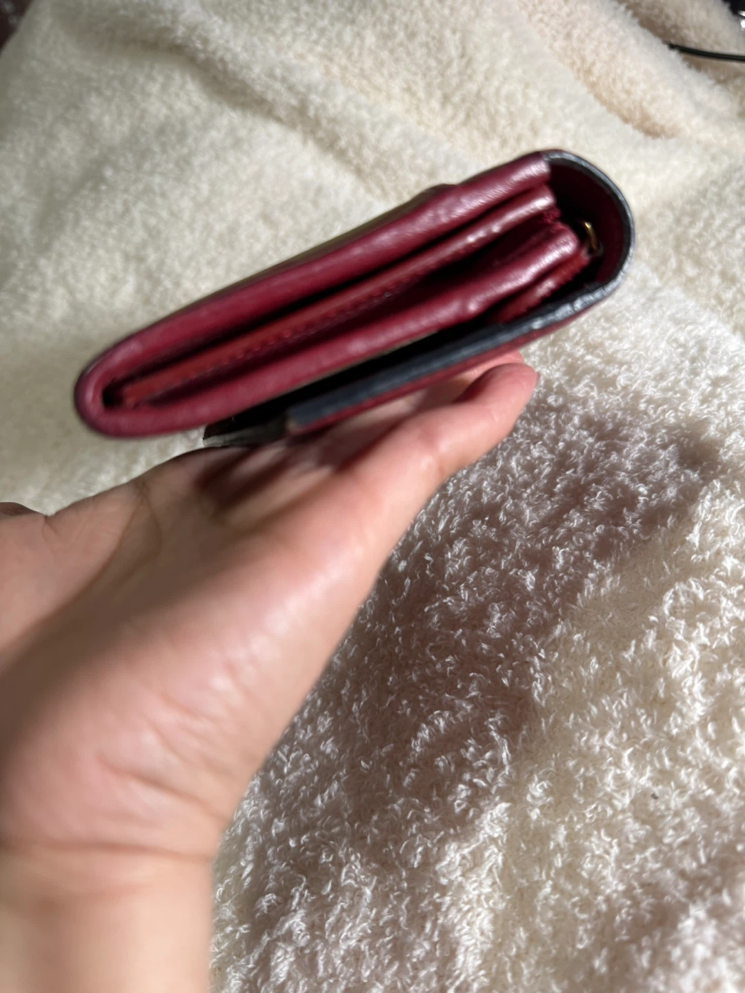 Burberry Haymarket Check Continental Wallet Red Leather - photo 2