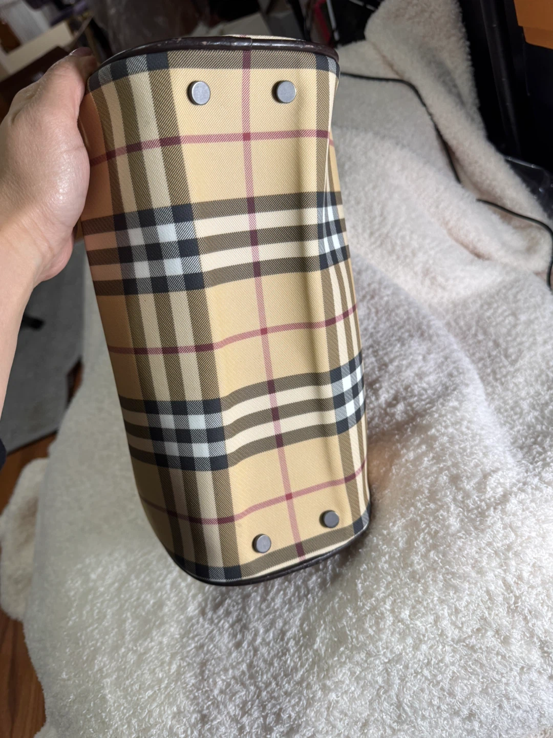 Burberry Haymarket Check Canvas Boston Bag - photo 2