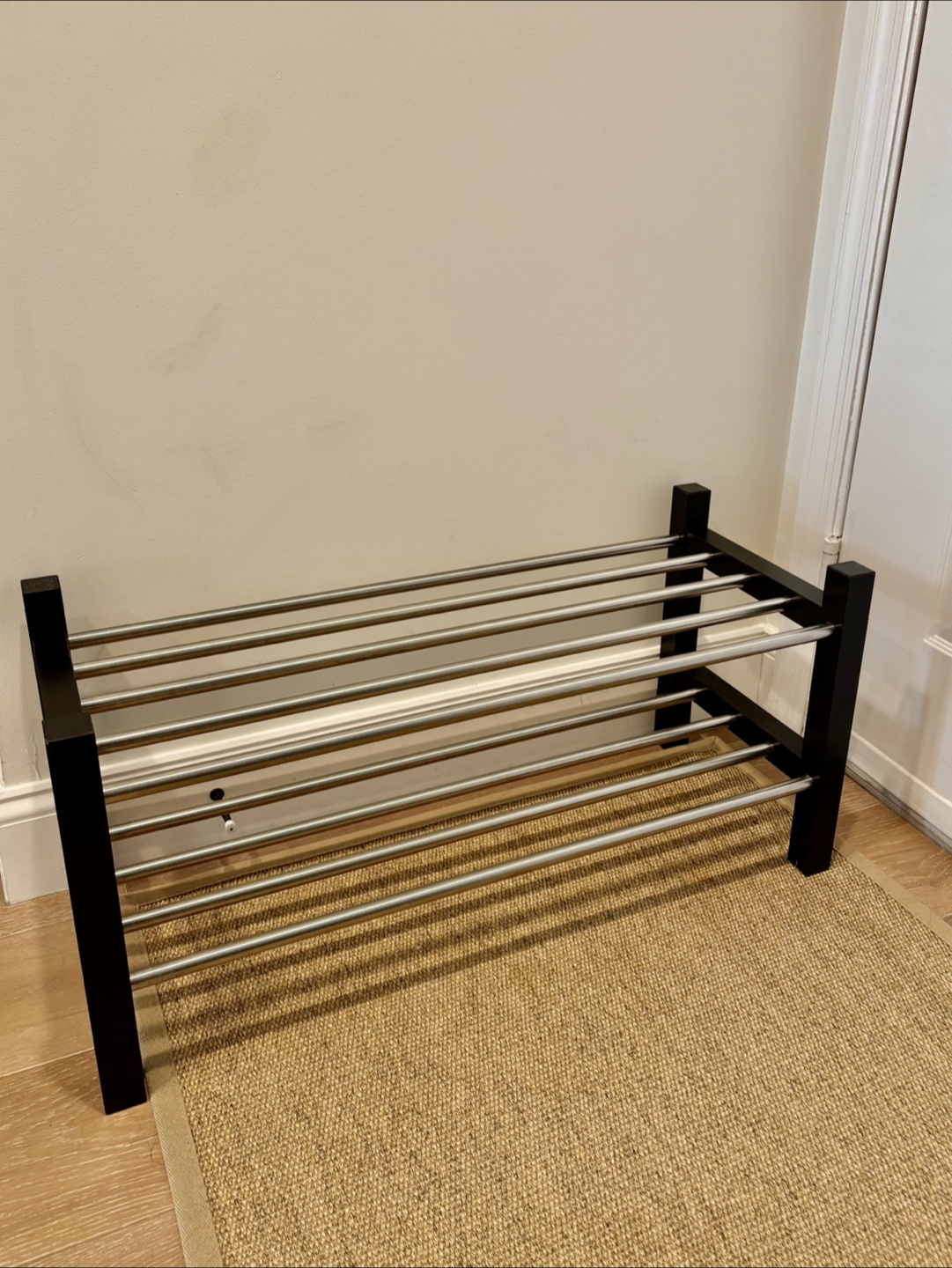 IKEA TJUSIG 2-Tier Shoe Rack - Black