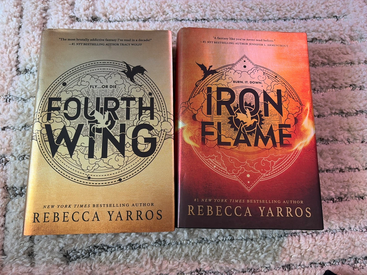 Fourth Wing and Iron Flame Hardcover Books by Rebecca Yarros