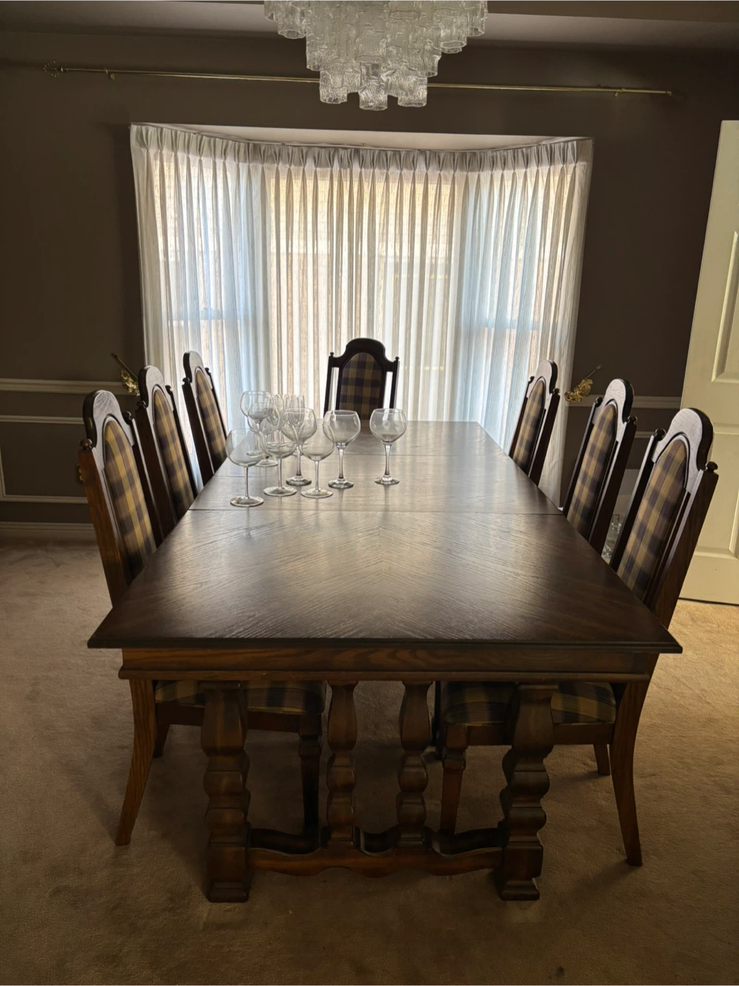 Wooden Dining Set with Hutch and Sideboard - photo 2