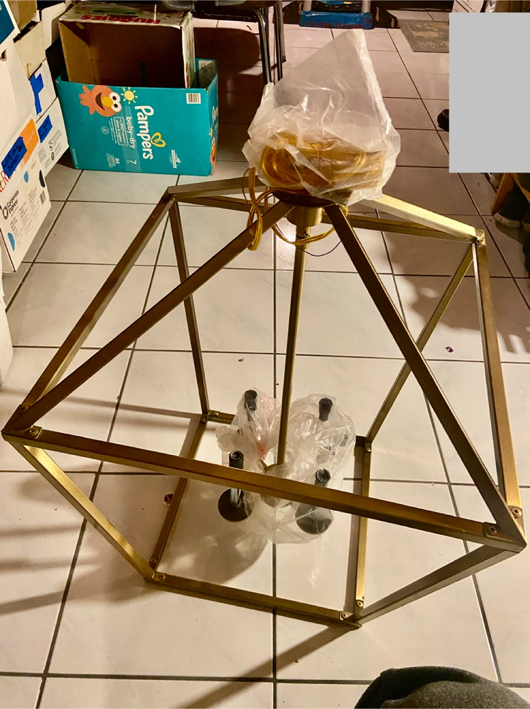 Gold Geometric Chandelier Light Fixture