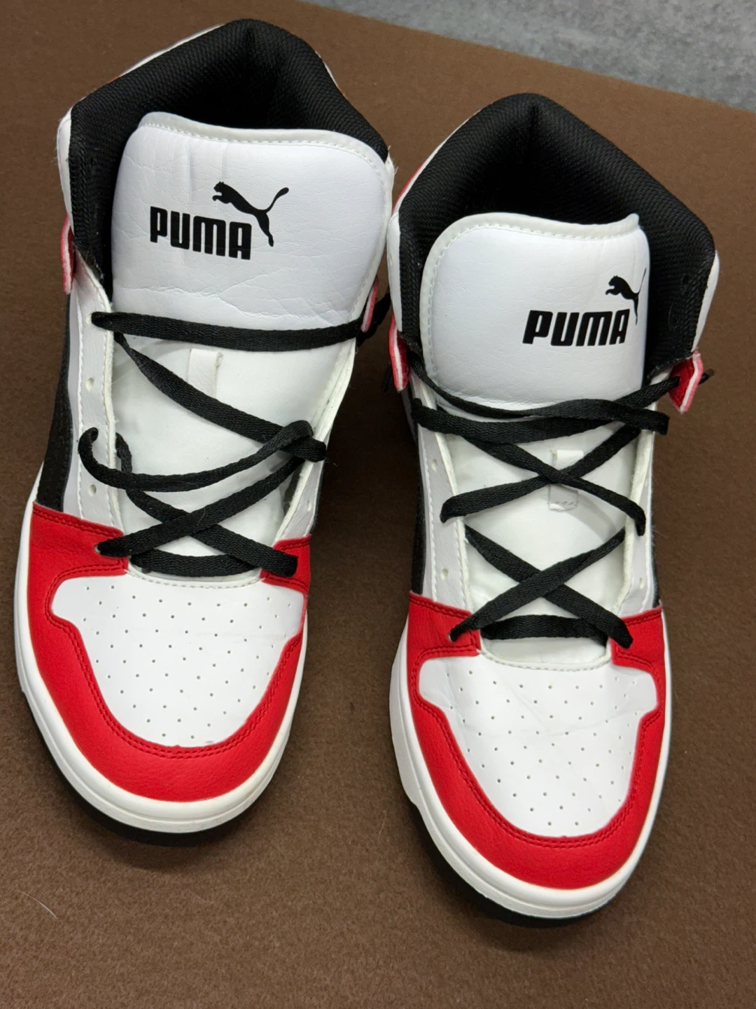 Puma Men's Mid-Top Sneakers White Red Black - photo 2