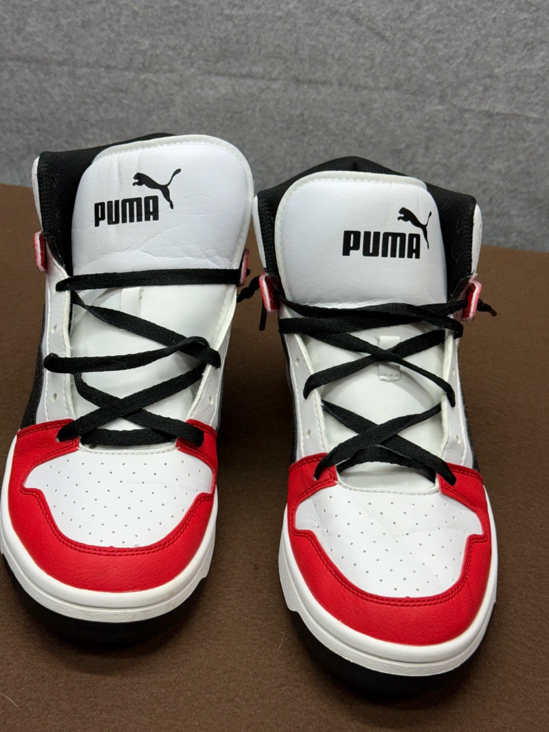 Puma Men's Mid-Top Sneakers White Red Black