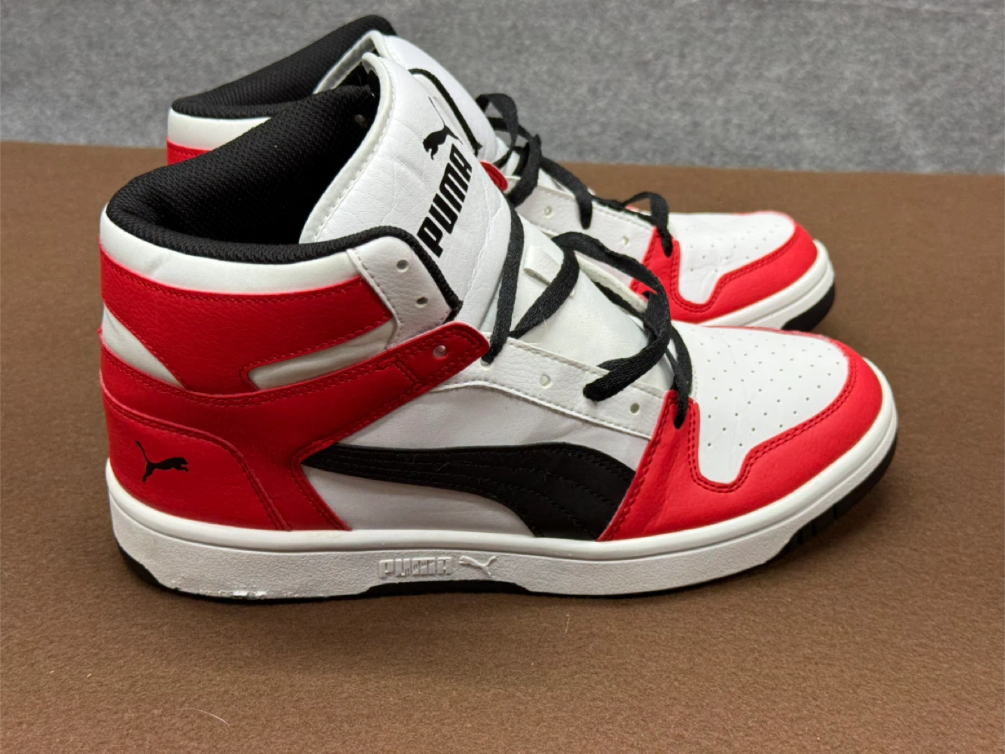 Puma Men's Mid-Top Sneakers White Red Black - photo 3
