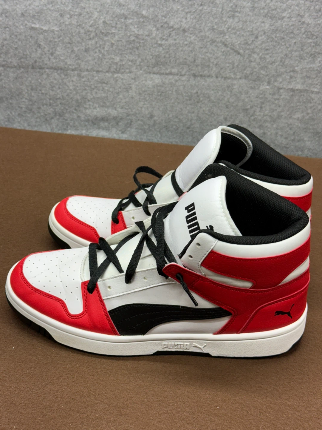 Puma Men's Mid-Top Sneakers White Red Black - photo 5
