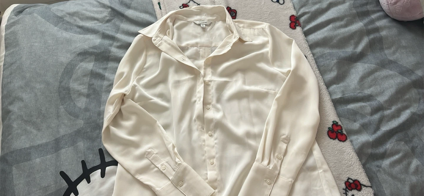 banana republic white satin blouse