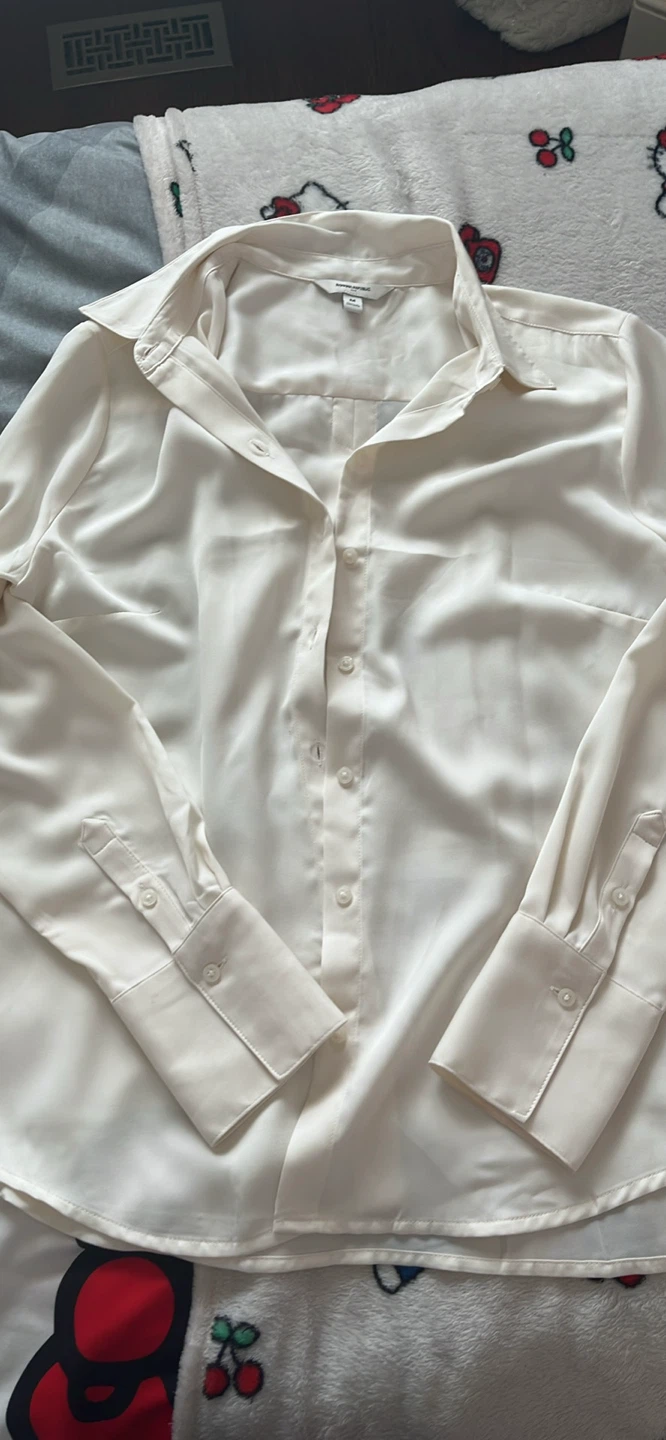 banana republic white satin blouse - photo 2