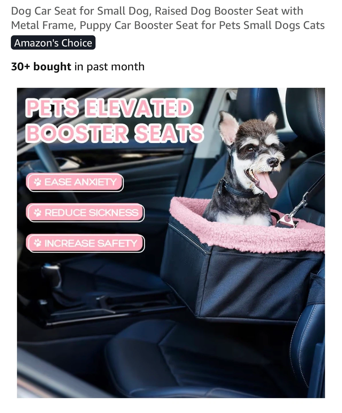 Dog Car Seat for Small Dogs - Pink Plush - photo 3