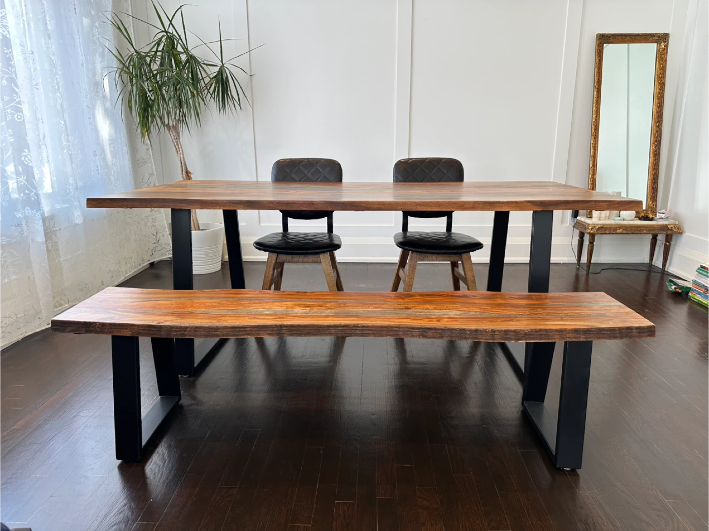 Live Edge Dining Table and Bench Set - photo 2