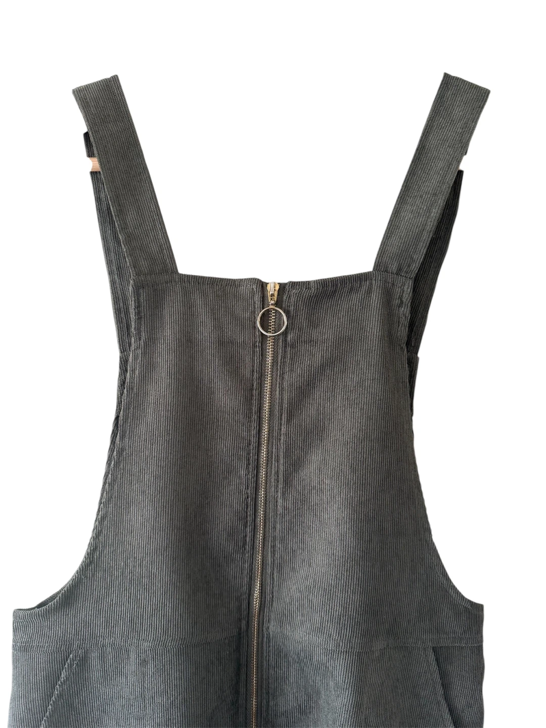 Olive Green Corduroy Pinafore Dress - Size S - photo 2