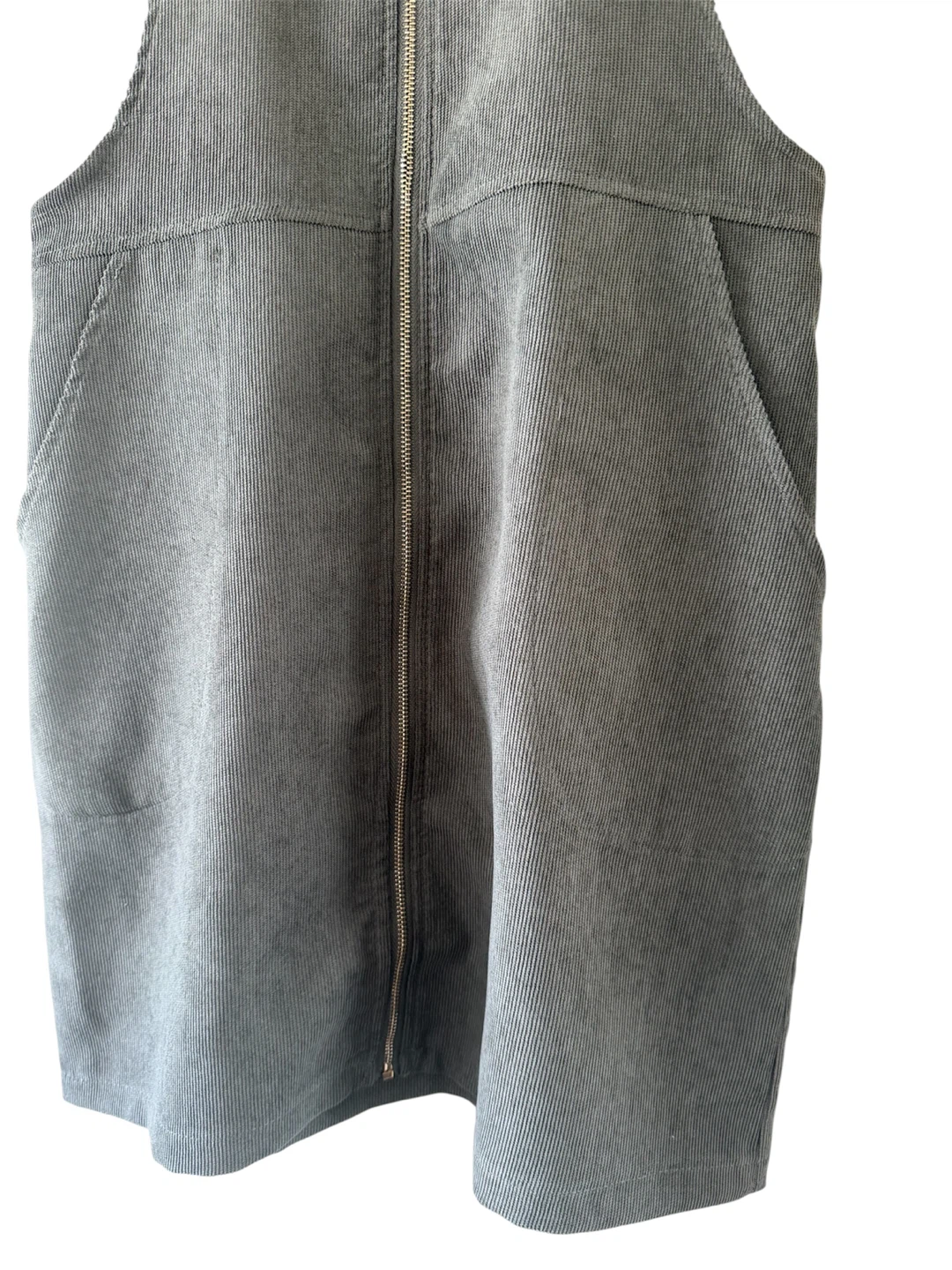 Olive Green Corduroy Pinafore Dress - Size S - photo 4
