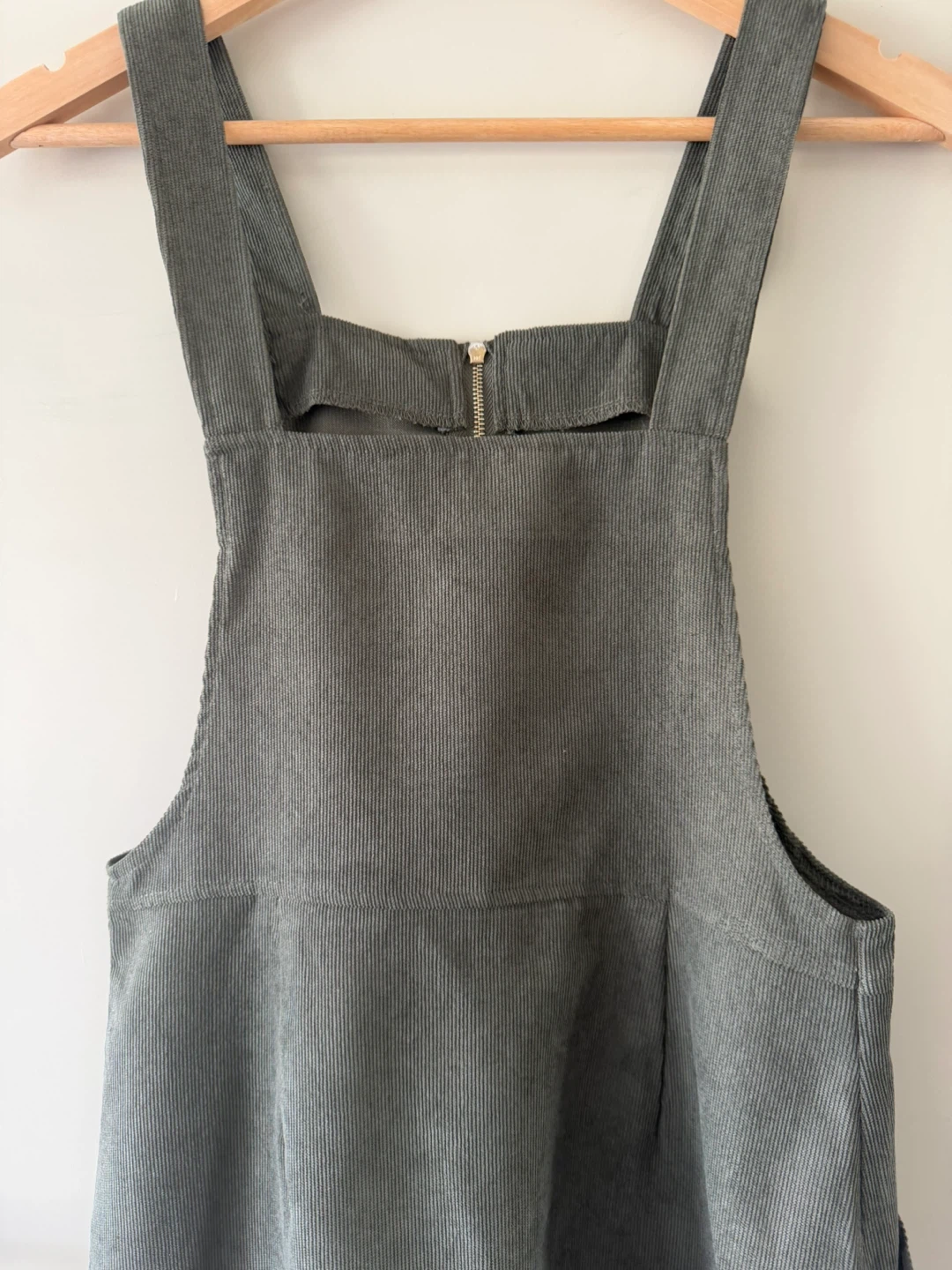 Olive Green Corduroy Pinafore Dress - Size S - photo 5