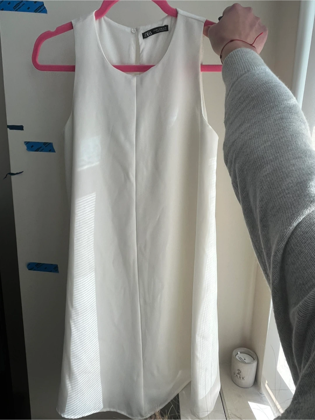 Zara White small Sleeveless Shift Dress - photo 2