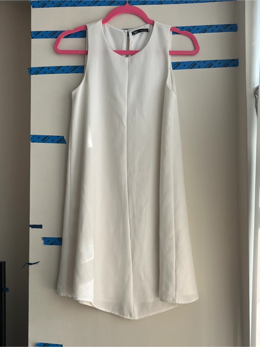 Zara White small Sleeveless Shift Dress