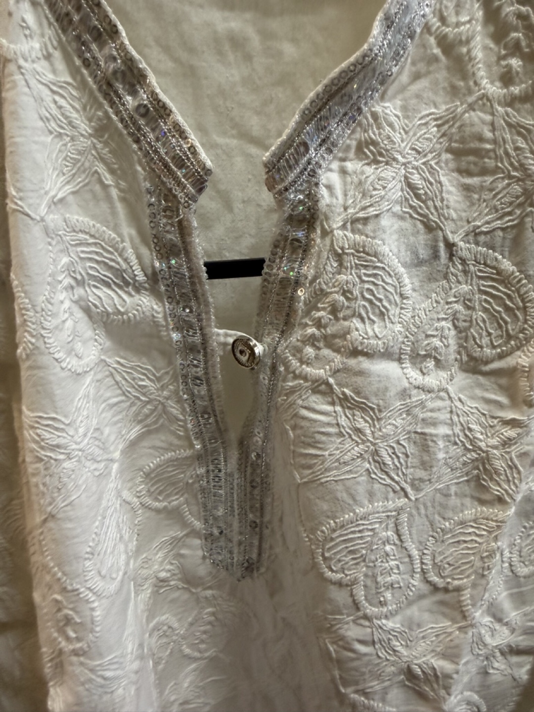 White Embroidered Tunic Shirt 🧡 - photo 2
