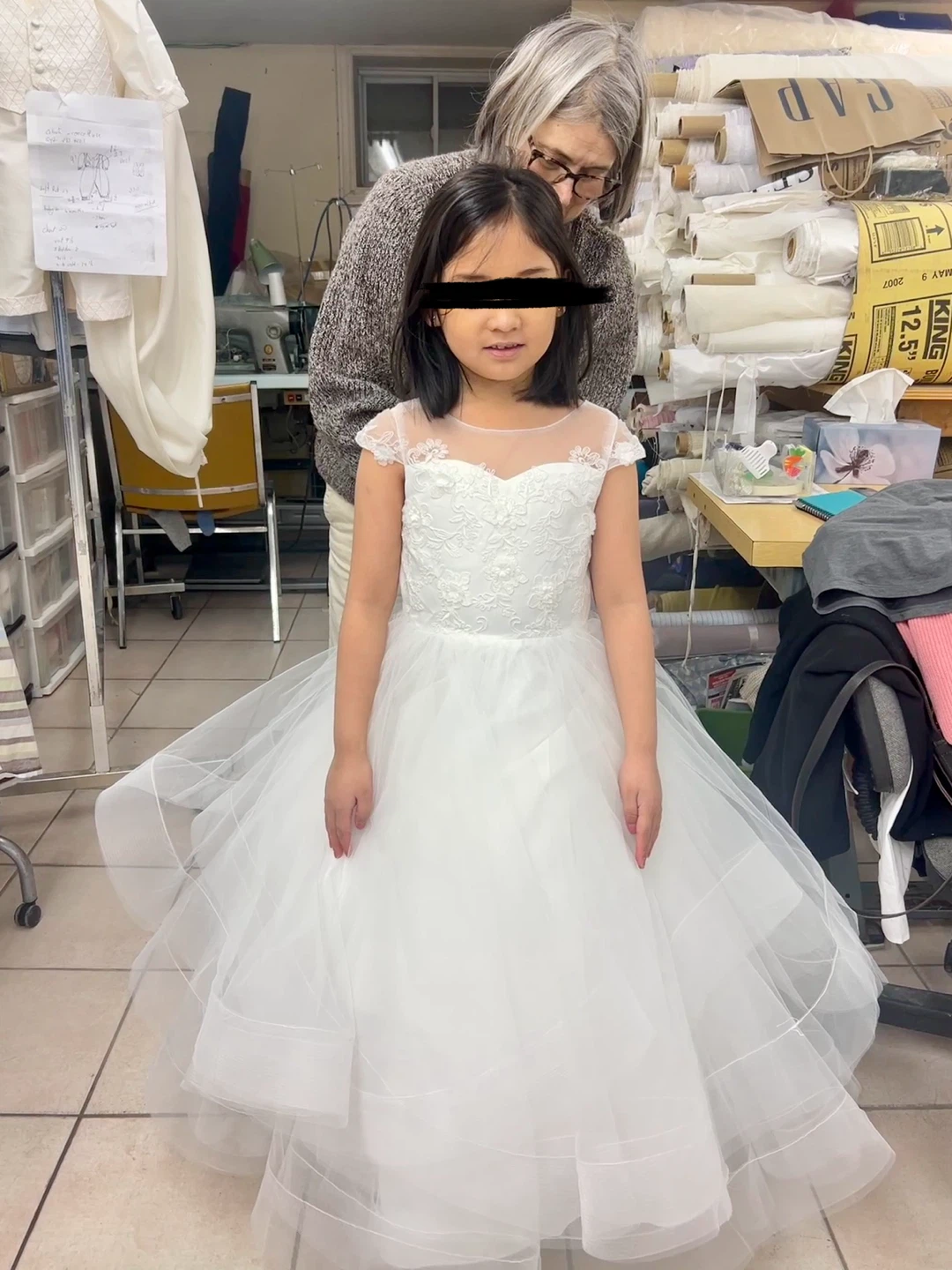 White Communion Dress /Flower Girl Dress with Veil - photo 2