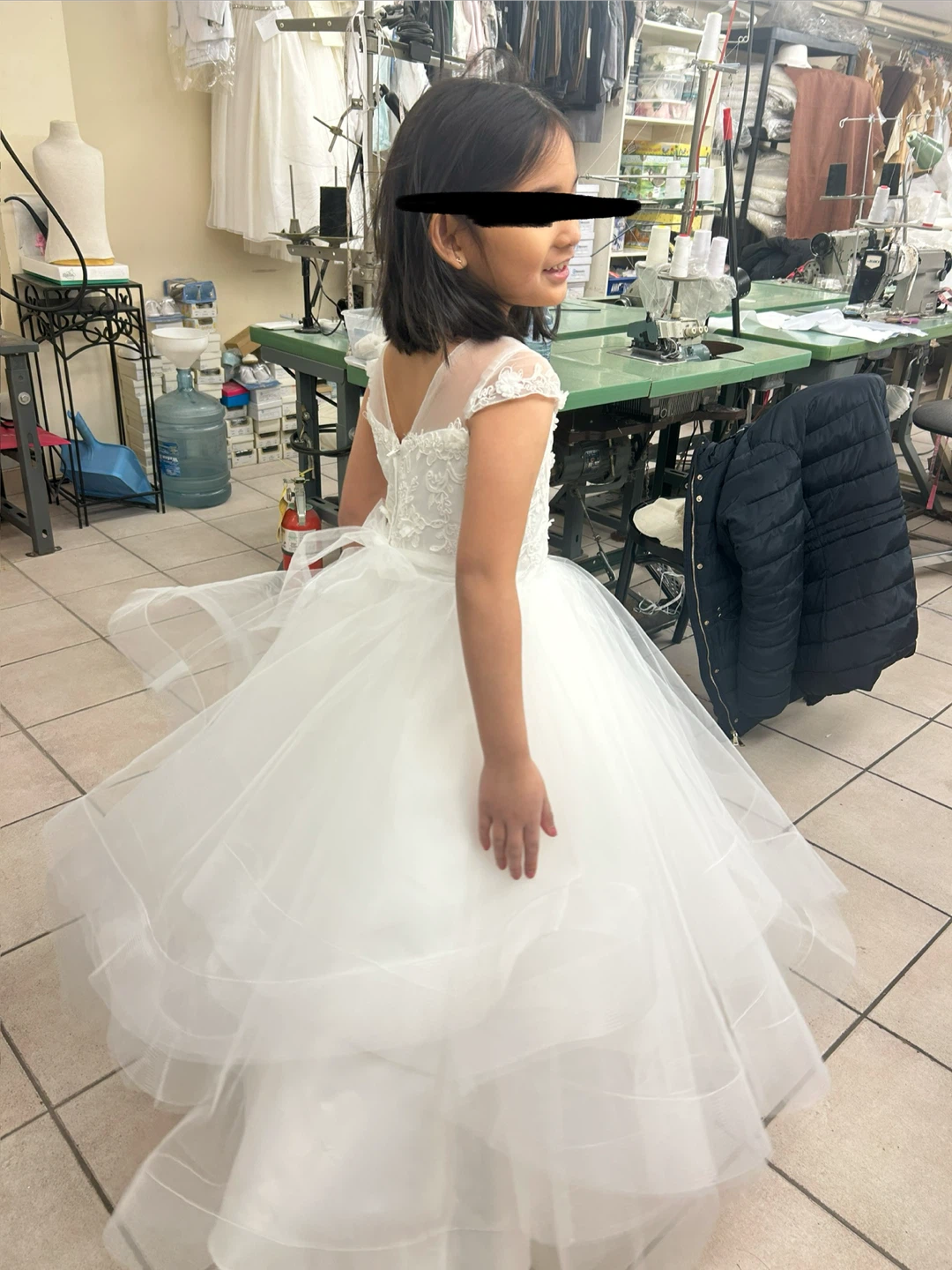 White Communion Dress /Flower Girl Dress with Veil - photo 4