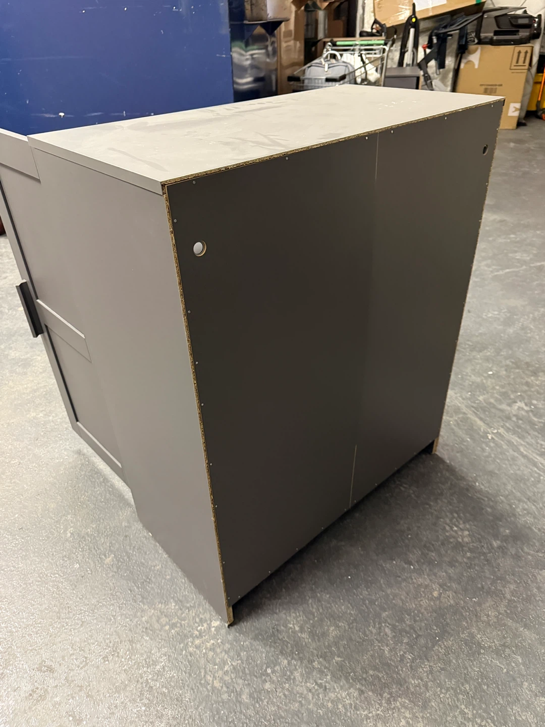 Grey Two-Door Cabinet with Shelves - photo 2