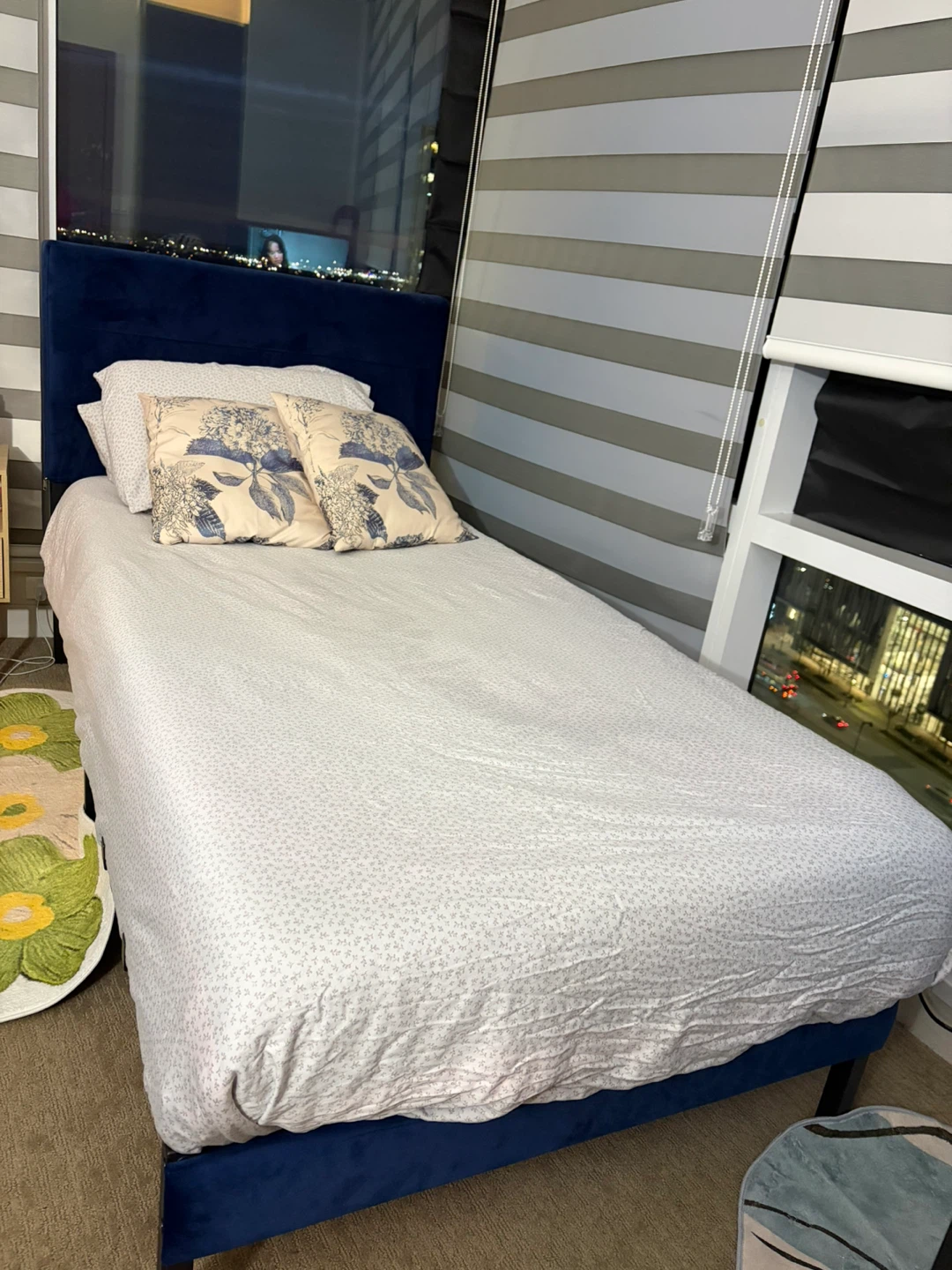 Bed Frame - Dark Blue Upholstered - photo 4