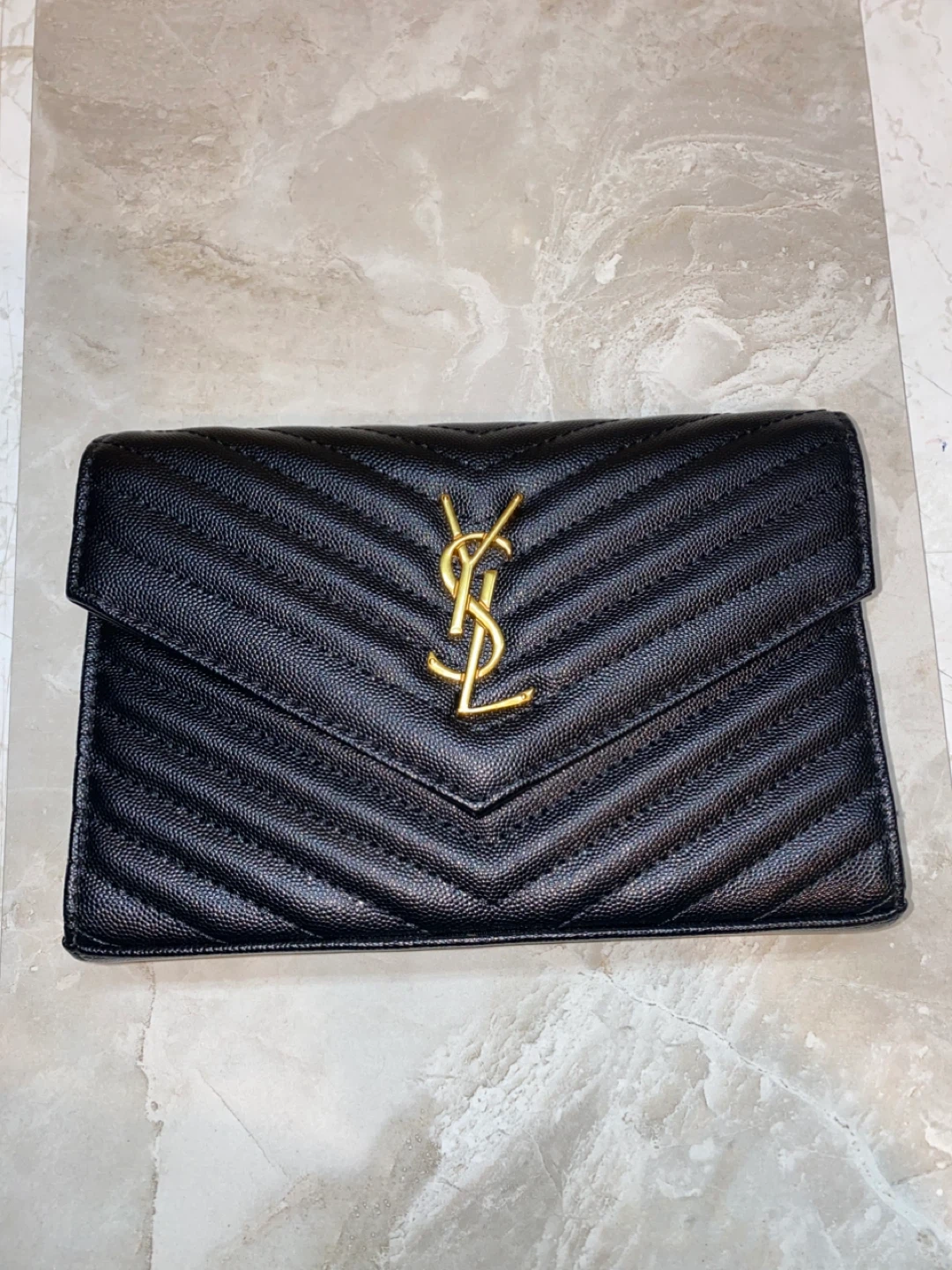 Saint Laurent Paris Black Quilted Wallet