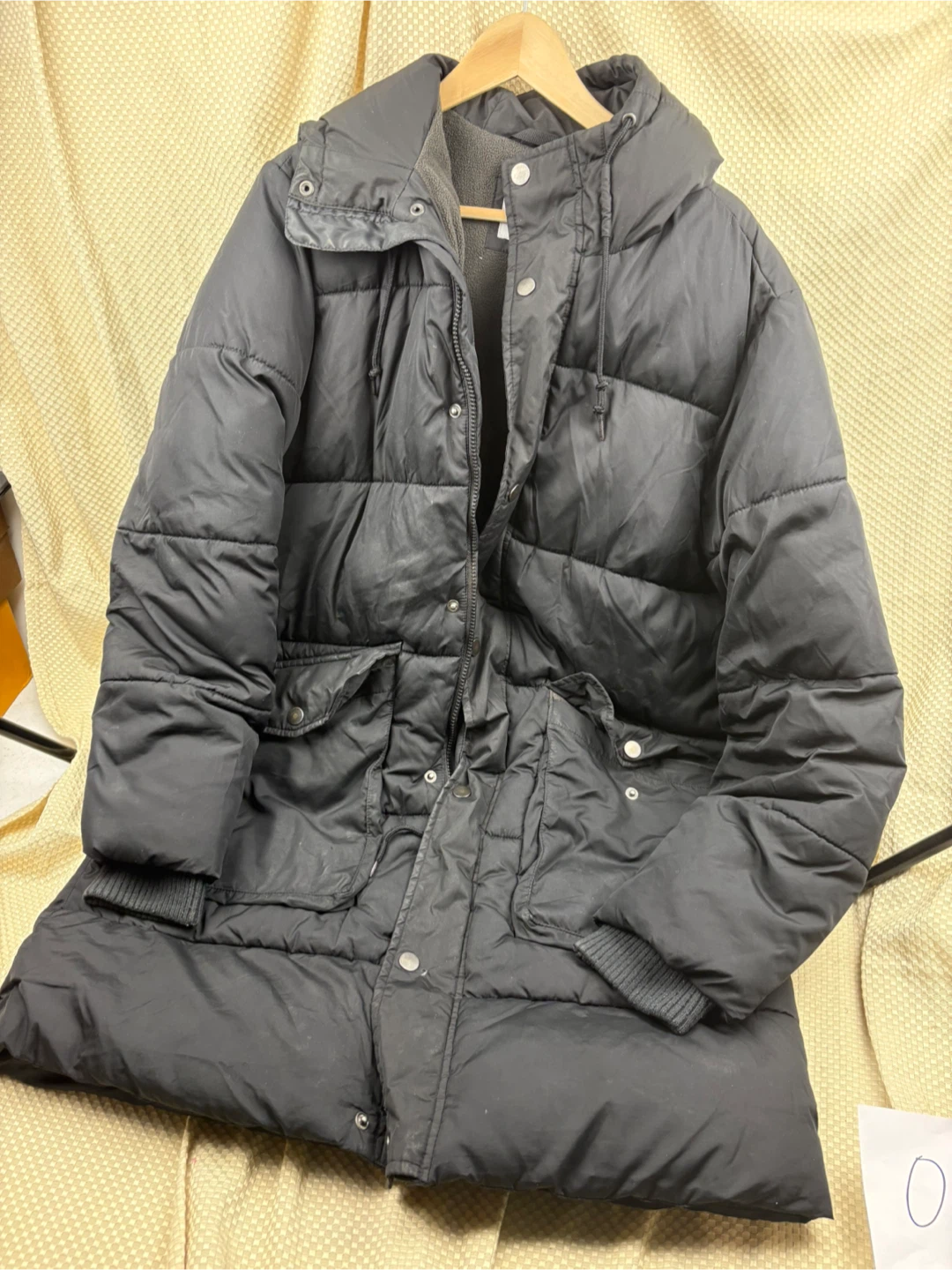 Black Puffer winter Coat with Hood Womens size S 🧡