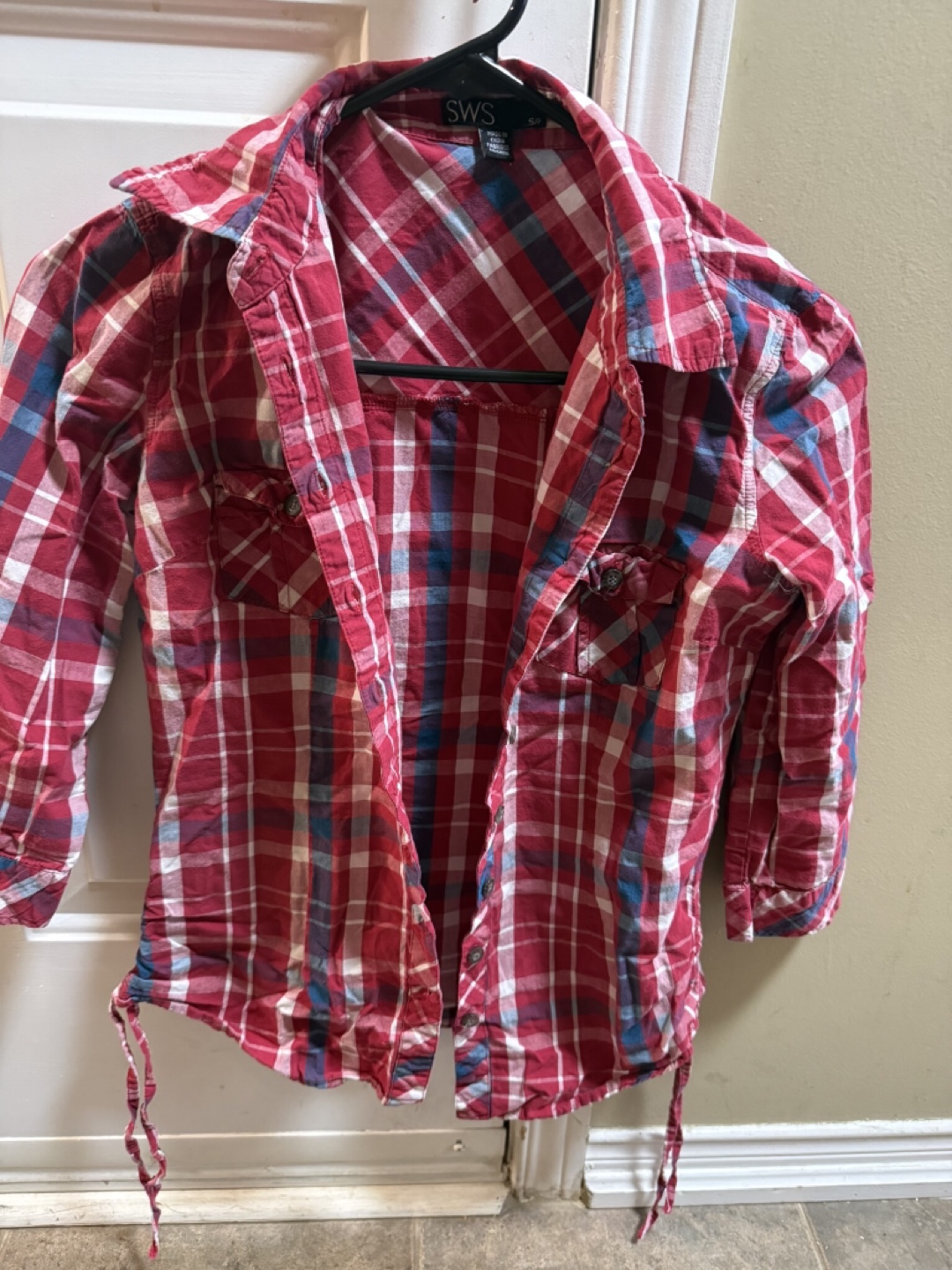 SWS Red Plaid Long Sleeve Shirt 🧡