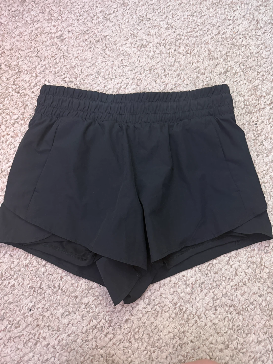 WOMENS Avia Black Athletic Shorts Size Medium with liner Black