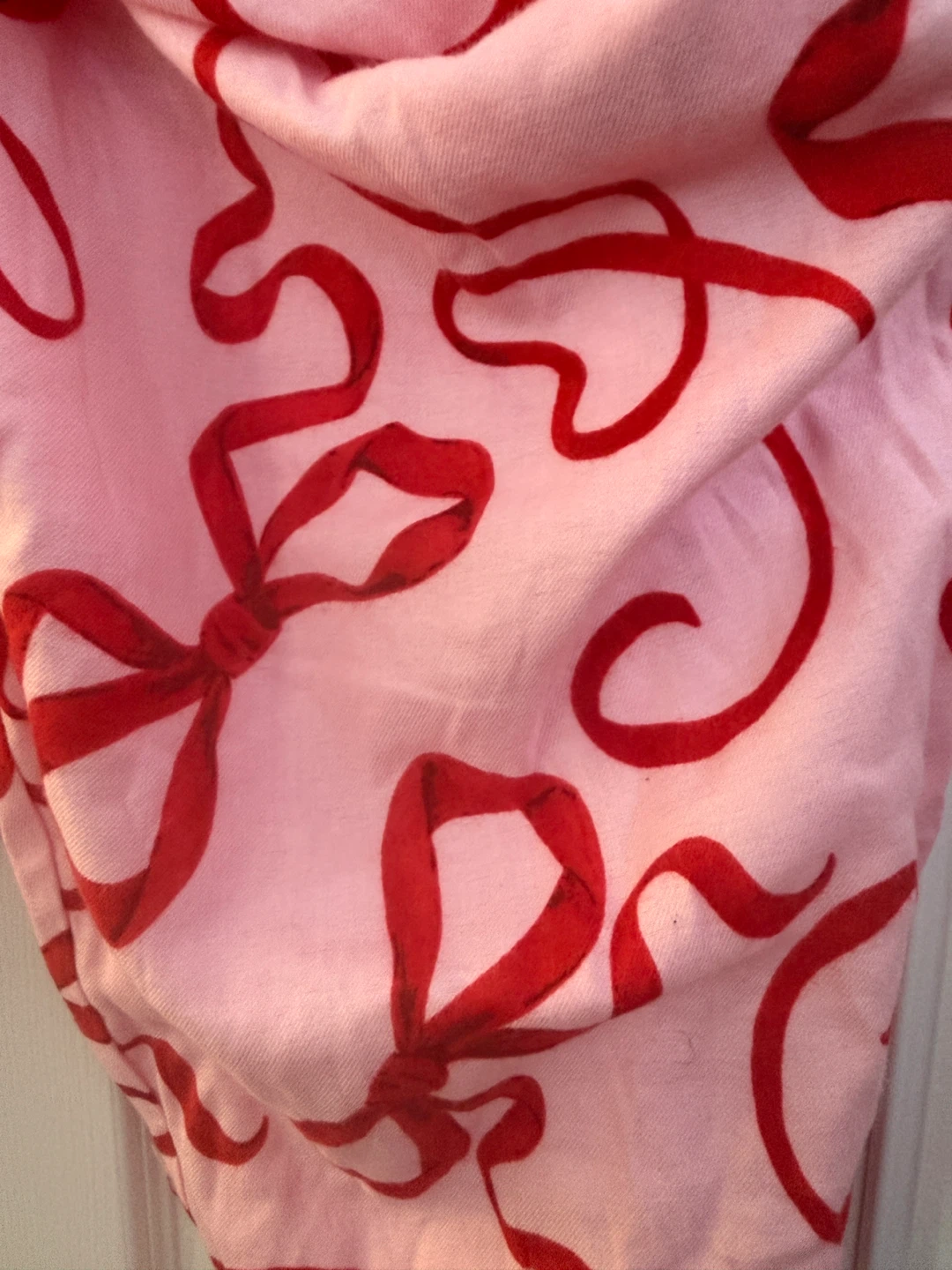 JOYSUPN Pink Red Ribbon Pajama Pants Size L (12-14) - photo 2