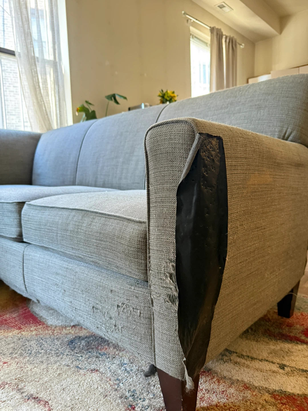 Gray Sectional Sofa with Chaise - photo 3
